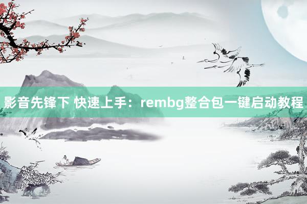 影音先锋下 快速上手:rembg整合包一键启动教程