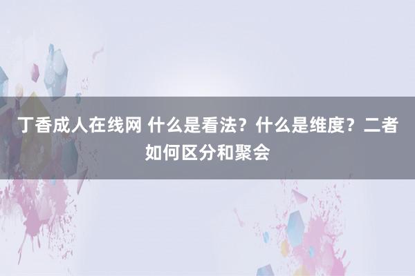 丁香成人在线网 什么是看法?什么是维度?二者如何区分和聚会