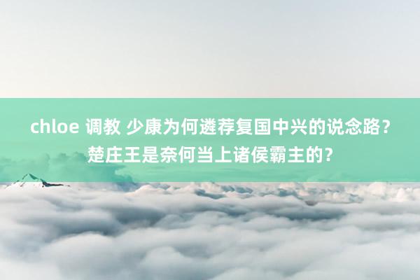chloe 调教 少康为何遴荐复国中兴的说念路?楚庄王是奈何当上诸侯霸主的?