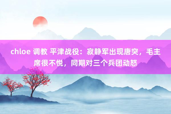 chloe 调教 平津战役:寂静军出现唐突,毛主席很不悦,同期对三个兵团动怒
