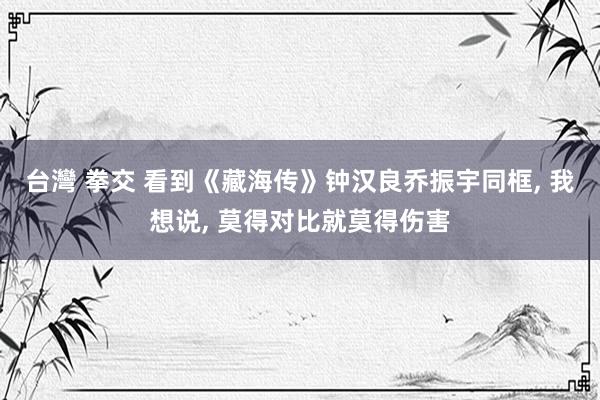 台灣 拳交 看到《藏海传》钟汉良乔振宇同框, 我想说, 莫得对比就莫得伤害